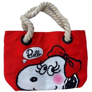NWOT peanut snoopy Belle red tote handbag 11”X7”
